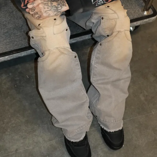 77 Studios Double Knee Denim Jeans (5)