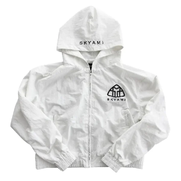 77 Studios White Nylon Hoodie (1)