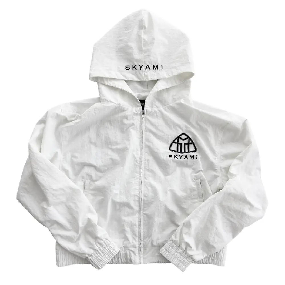 77 Studios White Nylon Hoodie (1)