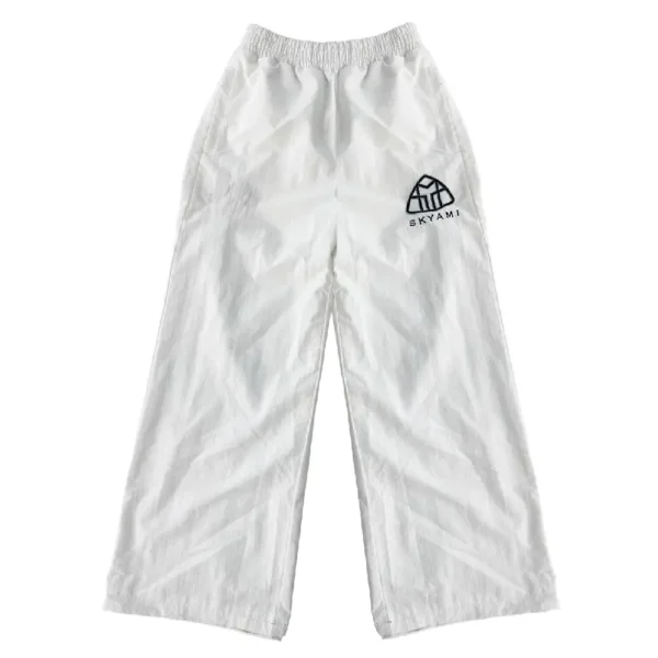 77 Studios White Nylon Sweatpants (1)