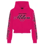 77 Studios Zip Up Hoodie Pink (1)