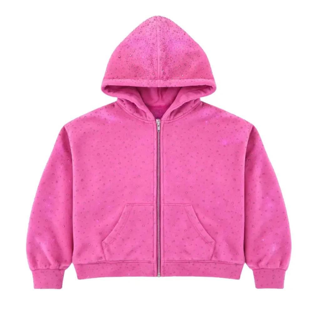 Pop Star Zip Up Hoodie Pink (3)